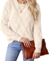 TRUWELBY Womens Cable Knit Sweater