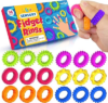 KLT Fidget Toys Bulk for Kids: 36 Pack Sensory Rings for Stress – Quiet Fidget Rings for Classroom Prize Box – Bulk Party Favors Goodie Bag – Small Calming Toys for Autism