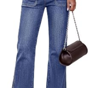 PRETTYGARDEN Womens High Waisted Wide Leg Jeans Demin Pants