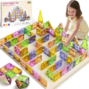 Clear Crystal Glitter Magnetic Tiles: Diamond Building Blocks for Kids