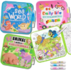 YECHISY Reusable Water Painting Books for Kids: 3 Pack Mess-Free Magic Water Coloring Books – Paint with Water Books, No Mess Coloring Travel Activity Toys for Toddlers Ages 3+
