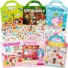 6 Reusable Puffy Sticker Books for Toddlers 1-3 2-4 Years Girls | 300+ Stickers | Travel Toys for Road Trip & Airplane Essentials | Princess,Mermaid,Fairies,Pet,Dress Up Theme Activity Books