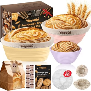 YIOPAUN Non-Stick Silicone Banneton Bread Proofing Baskets 3Pack