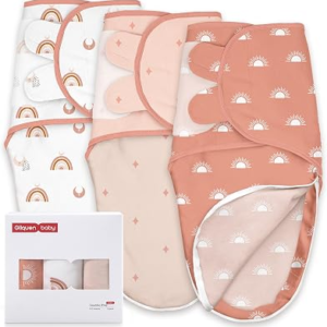 GLLQUEN BABY Cotton Baby Swaddles 3-Pack