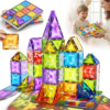 Large Diamond Magnetic Building Tiles: 48 PCS Deluxe 3D Play Blocks