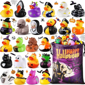 ANGGIKO 24 Pcs Halloween Rubber Ducks with Bag