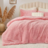 BEDELITE 3 Pieces Fuzzy Faux Fur Comforter Set