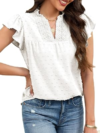 ECOWISH Ruffle V Neck Tops