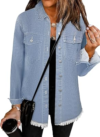 Bosmeer Women’s Oversized Jean Jacket Casual Long Sleeve Denim Shirts