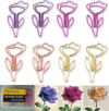 Upquzzfy 24 Pcs Metal Paper Clips Set – Multicolored Rose-Shaped Cute Paperclips for School and Office File Organization, Suitable for Party and Wedding Decor
