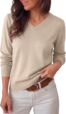 ANRABESS Long Sleeve V Neck Sweaters