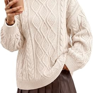 TRENDY QUEEN Oversized Cable Knit Sweaters