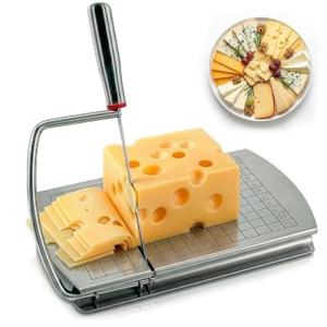 Stainless Steel Cheese Slicer for Block Cheese with Blade & Locking Design