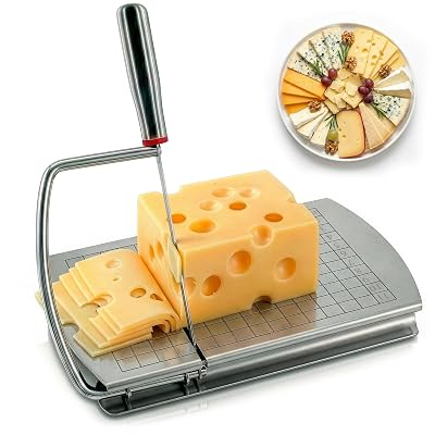 Stainless Steel Cheese Slicer for Block Cheese with Blade & Locking Design