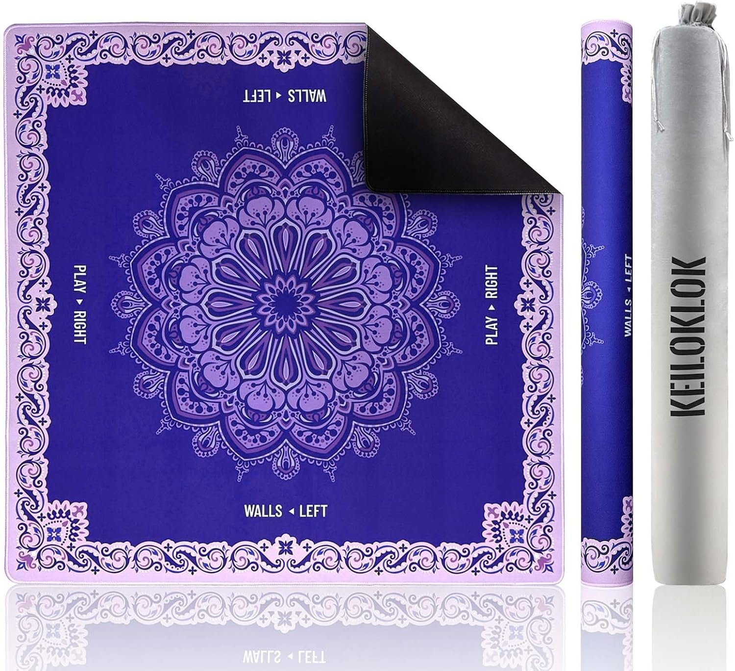 KEILOKLOK 32.4x32.4 Inch Mandala Mahjong Mat with 3MM Noise Reduction