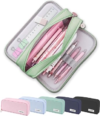 FAHZON Cute Pencil Case, 3 Large Compartments Pencil Pouch, Elastic Pen Slots&Mesh Pockets for Stationery, Pencil Bag for School Supplies with Zipper for Girls Boy Women Teens Adul