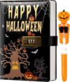 CAGIE Journal with Lock for Women Men, A5 Locked Journal with Pumpkin Pen Set, Halloween Notebook with Combination Lock 192 Pages Diary with Lock, 5.7x 8.3 Inches, Black | Halloween Notebook, Combination Lock, 192 Pages, For Kids 8-12 ages