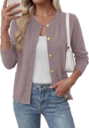 BTFBM Fall Cardigan Sweaters for Women Lightweight 2026,Grey Purple,S