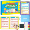 Preschool Learning Activities Book, 54 Reusable Pages Workbooks for Kid, Toddler Handwriting Practice, ABC Busy Book for Kids Ages 3-8, Montessori Travel Educational Toys, Gifts for Kids Ages 3+