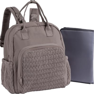 Multi-functional Diaper Bag Backpack with Changing Pad Brown | Allovely Diaper Bag Backpack, Multi-functional Travel Diaper Backpack, Changing Pad, Stroller Straps, Baby Registry Gift