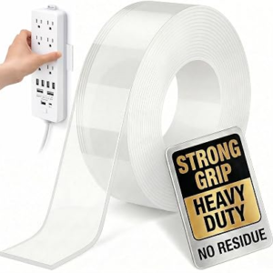 Double Sided Tape Heavy Duty, Clear Mounting Tape Nano Double Sided Adhesive Tape,Picture Hanging Adhesive Strips (9.85FT)
