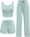 Ekouaer Womens Lounge Set–3 Pcs