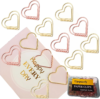 Upquzzfy Metal Heart Paper Clips Set-50 Pcs Gold Paperclips- Cute Decorative Office & School Supplies, Ideal for Wedding & Parties Decor (Heart)