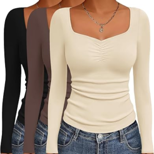 EKOUAER 3 Packs Womens Long Sleeve Tops
