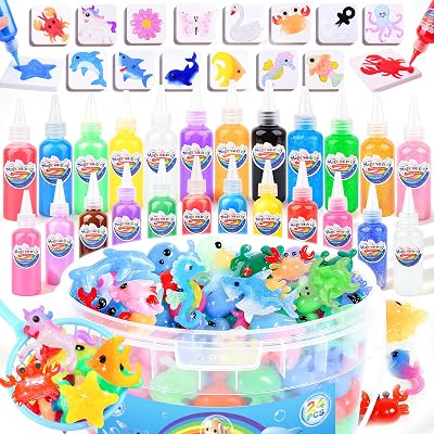 Louseadon Magic Water Elf Toy, Aqua Fairy Water Gel Kit with 24 Gels & 20 Molds, Magic Gel Water Pets & Squishy Maker Toy, Sensory DIY Craft Kit, Party Favors & Fun Educational Gifts for Kids Ages 3+