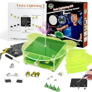 eUda+ STEM Tesla Lightning Kit for Kids&Adults Science Kits for Kids Age 12-14 Electronic Stem Kits for Kids Age 14-16 Toys for Teenage Boys 16-19 Build Your Tesla Coil Kit (Soldering Version, BFG)