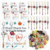 893 Pcs 24 Set Back to School Gift for Teachers Keychain Making Kit