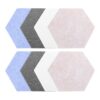 8pcs Bulletin Board Tiles Memo Board Set Hexagon Self Adhesive Felt