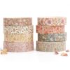 8PCS Floral Washi Tape Sets, 0.39in Vintage Cute Tape for Journaling