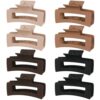 8 Pcs Hair Clips for Women 3.5 Inch Rectangle Claw Clips Fashion Hair Clips for Thick Thin Hair Non-slip Banana Clips-Neutral