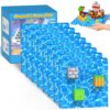 8PCS Magnetic Blocks Base Plates for Kids, 4" x 4" Strong Grip Base (Water)
