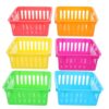 8pcs Plastic Stackable Square Storage Basket for Office Desk Drawer