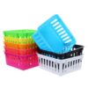 8pcs Small Plastic Stackable Storage Basket for Office Desk Organizing