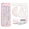 8 Piece Math Geometry Set with Shatterproof Metal Storage Case