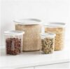 8 Piece Plastic Food Storage Container Set Clear Pantry Organizer Canisters with Lids for Dry Food