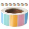 8 Rolls Colored Classification Label Stickers 8 Rectangular