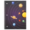 8 x 10.5 College Ruled Spiral Notebook 1 Subject 80 Sheets Solar System