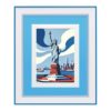 8x10 Picture Frame with Dual Mats, Blue Photo Frames Matted for 5x7/6x8