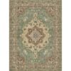 8x8 Square Non-Slip Medallion Area Rug Washable Low Pile Vintage Carpets