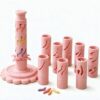 9-in-1 Clay Flower Making Tool with Shaping Sleeves, Modular Polymer Clay Bloom Press Mold Kit for DIY Layered Flowers, Reusable Floral Craft Stamper for Modeling Clay, Handmade Decoration