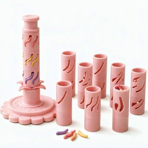 9-in-1 Clay Flower Making Tool with Shaping Sleeves, Modular Polymer Clay Bloom Press Mold Kit for DIY Layered Flowers, Reusable Floral Craft Stamper for Modeling Clay, Handmade Decoration