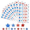 900 Pcs Patriotic Stickers 10 Sheets 4th of July Glitter Star Decals in Red Blue Small Stars for Independence Day Party Decorations Classroom Rewards Scrapbooking and Gift Packaging