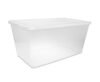 90 Quart Clear Plastic Storage Bin, Stackable Container with White Snap‑On Lid