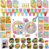 BenLouis 168 Pcs Fast Food Party Favors Food Coloring Books Bulk for Kids Classroom Pizza Birthday Gift Party Food Drink Candy Goodie Bag Fillers Donut Gift Decor Pinata Prize Activity Supplies