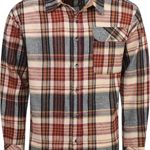 DRAZIVON Mens Long Sleeve Cotton Flannel Shirt