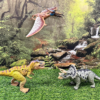 EKU Dinosaur Toys Wing Flapping Pterodactyl Toy Quetzalcoatlus, Chomp Action T Rex Tyrannosaurus, Head Moves Attack Triceratops Realistic Dino Action Figures for Kids 3-12 Jurassic World Toys